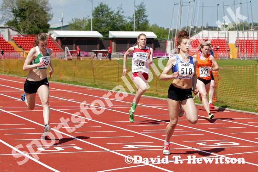 Hollie Lancaster (Sunderland) winning the under-17s 100 metres at the North Eastern Champs, Gateshead.